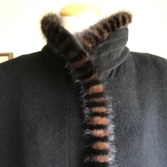 London Fog Mink-Trimmed Wool Coat - Picture 4 of 14